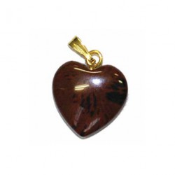 pendentif en coeur  obsidienne brune
