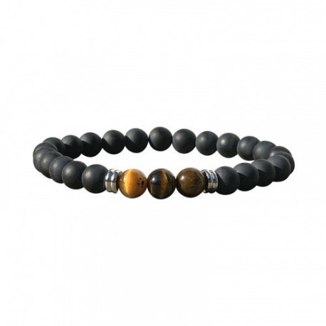 bracelet, homme  oeil de tigre et onyx