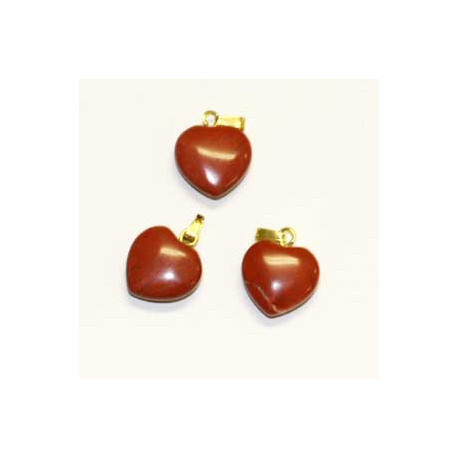pendentif en coeur jaspe rouge