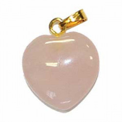 Pendentif coeur Quartz Rose