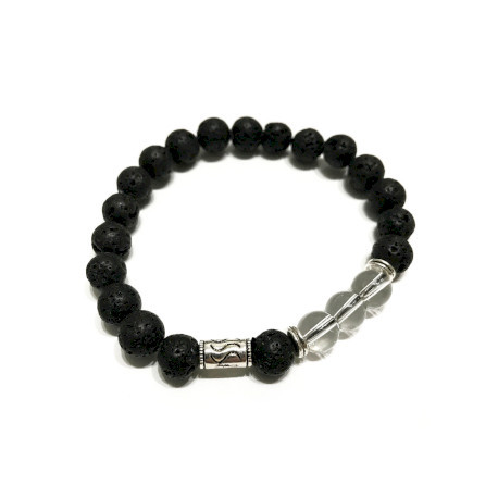 Bracelet Pierre de Lave  et pierre fine