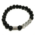 Bracelet Pierre de Lave  et pierre fine