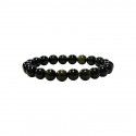 Bracelet obsidienne dorée 4, 6 ou 8 mm