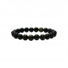 Bracelet obsidienne dorée 4, 6 ou 8 mm