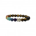 Bracelet 7 chakras, perle argenté bouddha