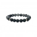 Bracelet Obsidienne mouchetée et Onyx - homme