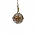 Pendentif Bola Arbre de vie avec boule bronze grelot Pendentif Bola Arbre de vie avec boule bronze grelot