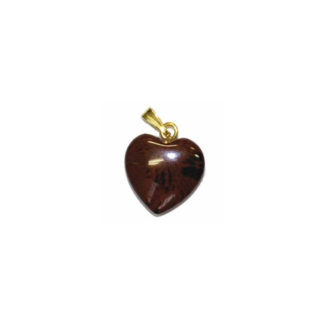 pendentif en coeur obsidienne brune