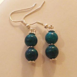 boucle d'oreille azurite chrysocolle boules