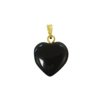 Pendentif Coeur 15mm obsidienne oeil celeste