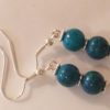 boucle d'oreille azurite chrysocolle boules