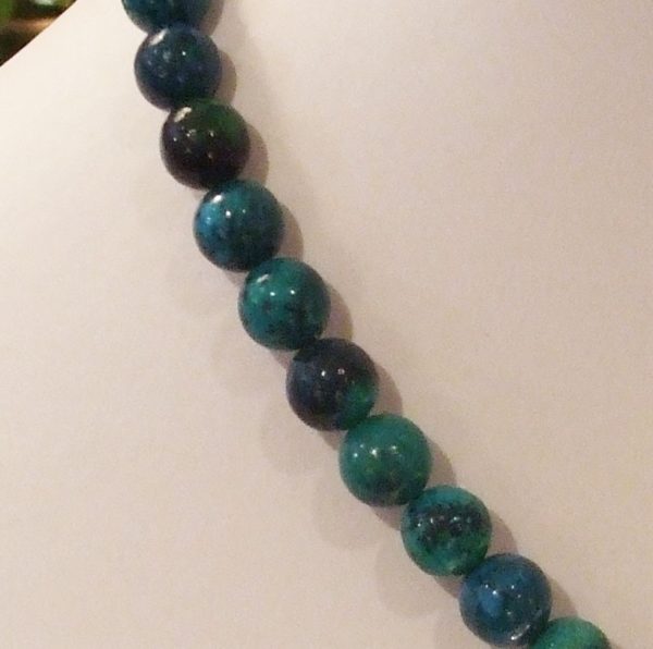 boucle d'oreille azurite chrysocolle boules