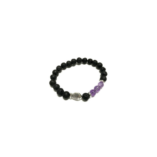 Bracelet Pierre de Lave et pierre fine