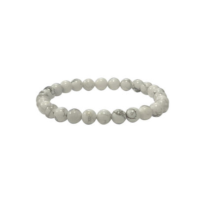 Bracelet Howlite boules 3 à 8 mm